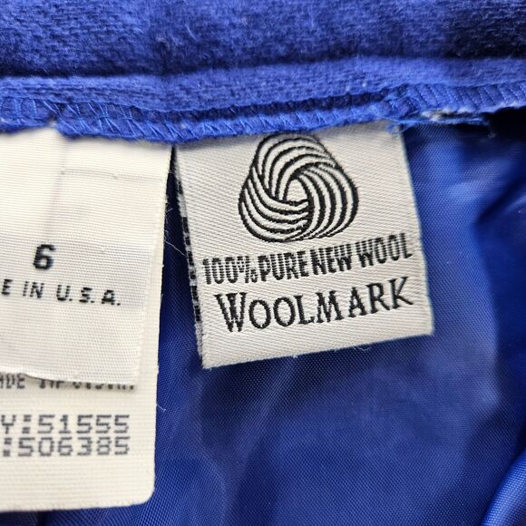 Requirements Petite Womens Pants Blue Size 6 100% Pure Wool Button Zip Close - Picture 8 of 12